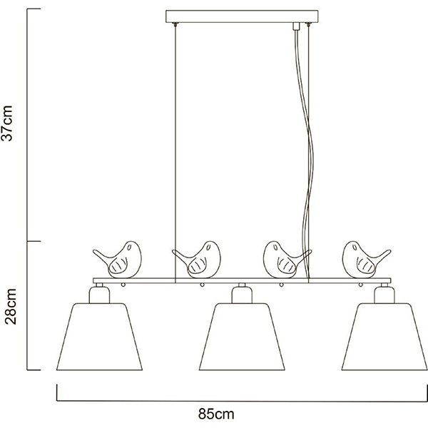 Подвесной светильник Arte Lamp Passero A4289SP-3WH, арматура белая, плафоны стекло дымчатое, 78х28 см - фото 1