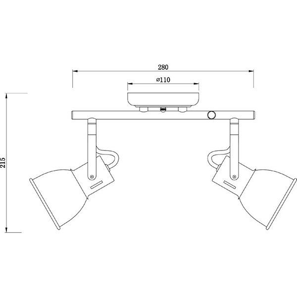 Спот Arte Lamp Jovi A1677PL-2WH, арматура белая / хром, плафоны металл белый, 28х9 см