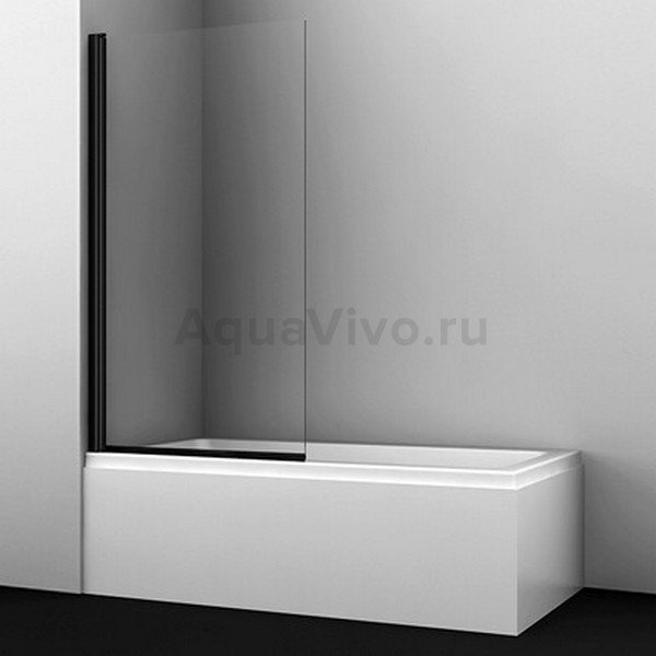 Шторка на ванну WasserKRAFT Berkel 48P01-80B 90x140, стекло прозрачное, профиль черный