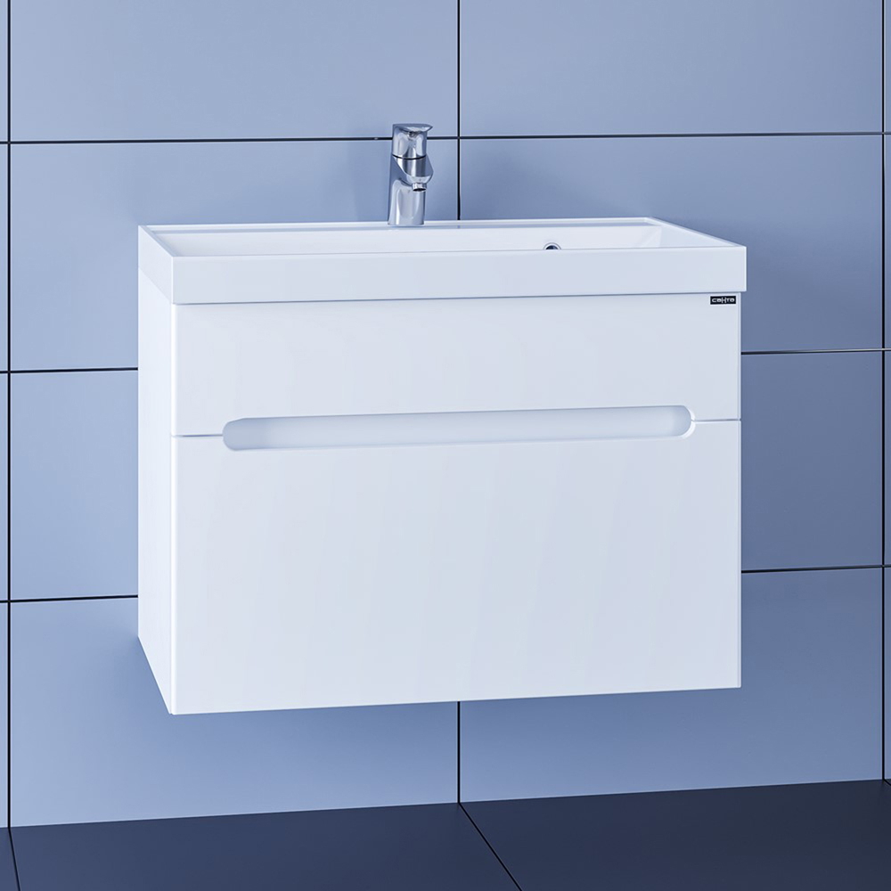 Тумба Санта Лондон 70, под раковину Астория, подвесная, с ящиками, цвет белый