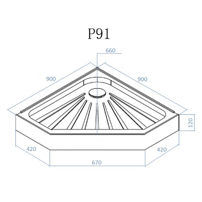 Душевой поддон CeruttiSPA P91 90х90, ABS-пластик, цвет белый