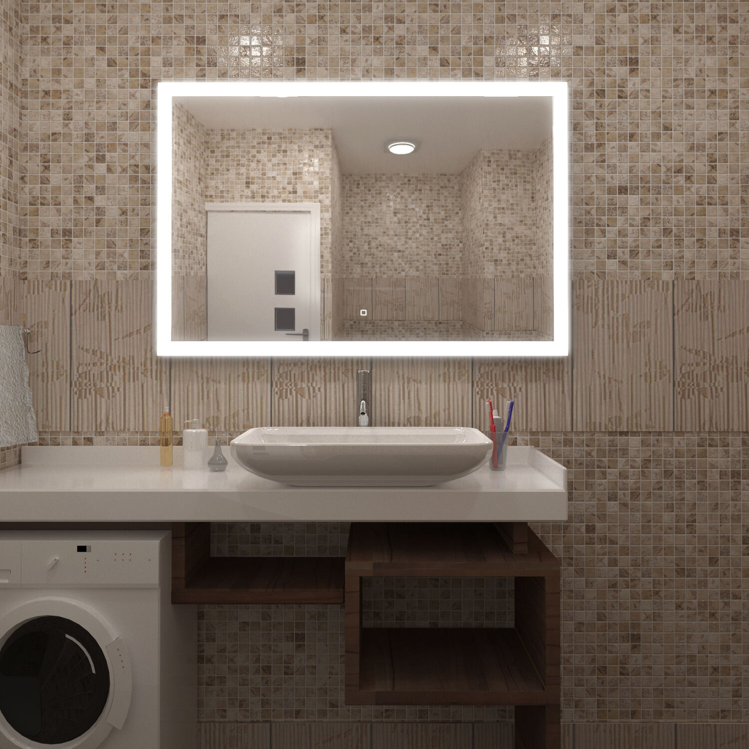 Зеркало Mixline Ливия 120x80, с подсветкой - фото 1