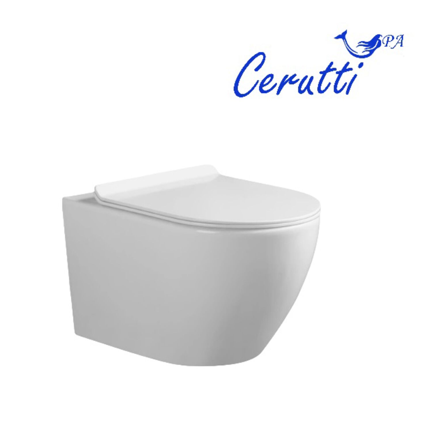 Унитаз CeruttiSPA Clio Aria Tornado CT10582 подвесной, безободковый, с сиденьем микролифт, цвет белый