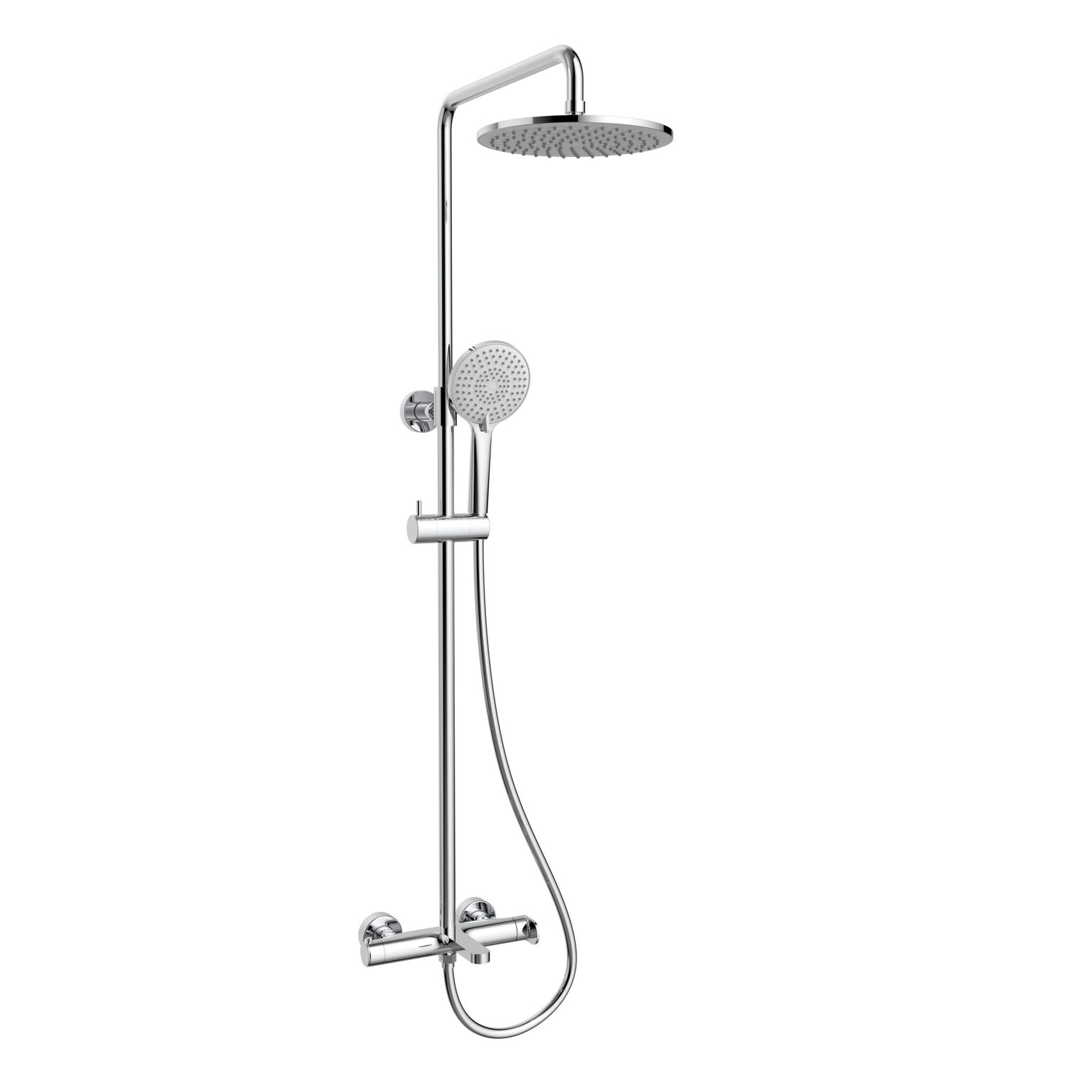 Душевая стойка Vincea Rondo VSFS-1R1CH, с верхним душем, смесителем, цвет хром