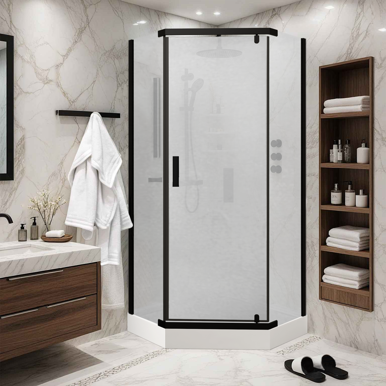 Душевой уголок Parly ZPE911BF 90х90, стекло матовое, профиль хром - фото 1