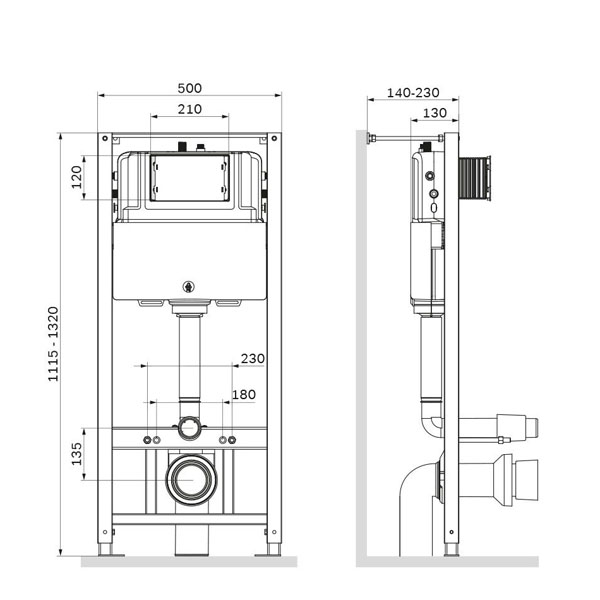 Комплект AM.PM IS47001.50A1700 унитаза Inspire 2.0 FlashClean с сиденьем микролифт и инсталляции c белой кнопкой