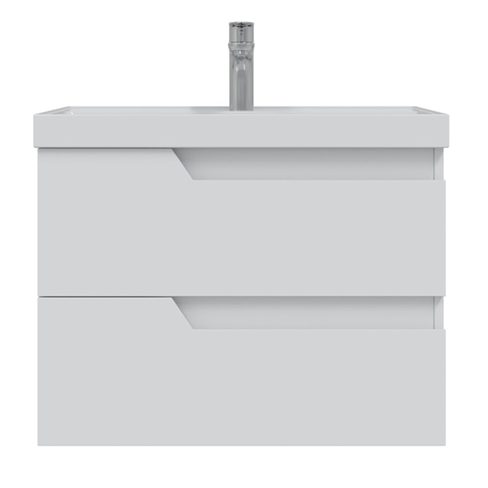 Тумба под раковину Санта Антарес 70, подвесная, 2 ящика, цвет белый глянец - фото 1