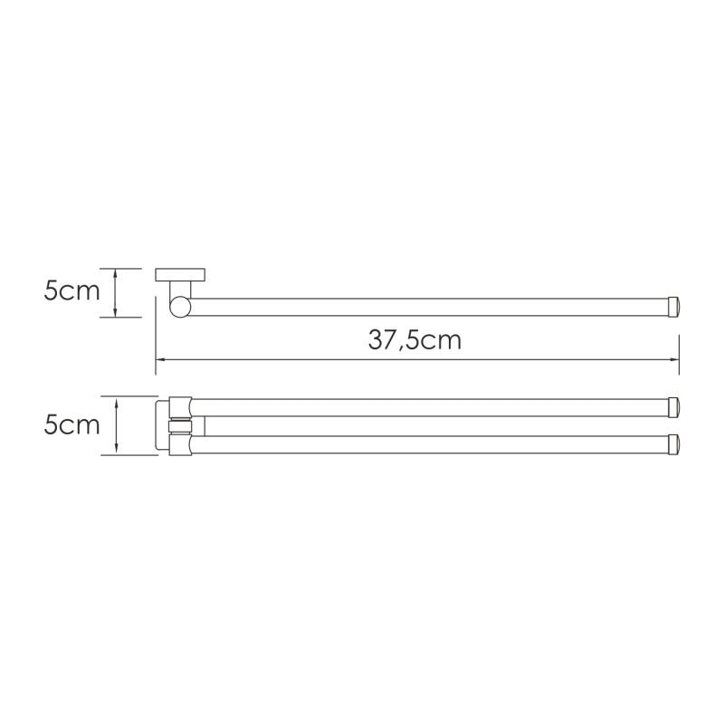 Полотенцедержатель WasserKRAFT Rhin K-8731, 38 см, цвет хром