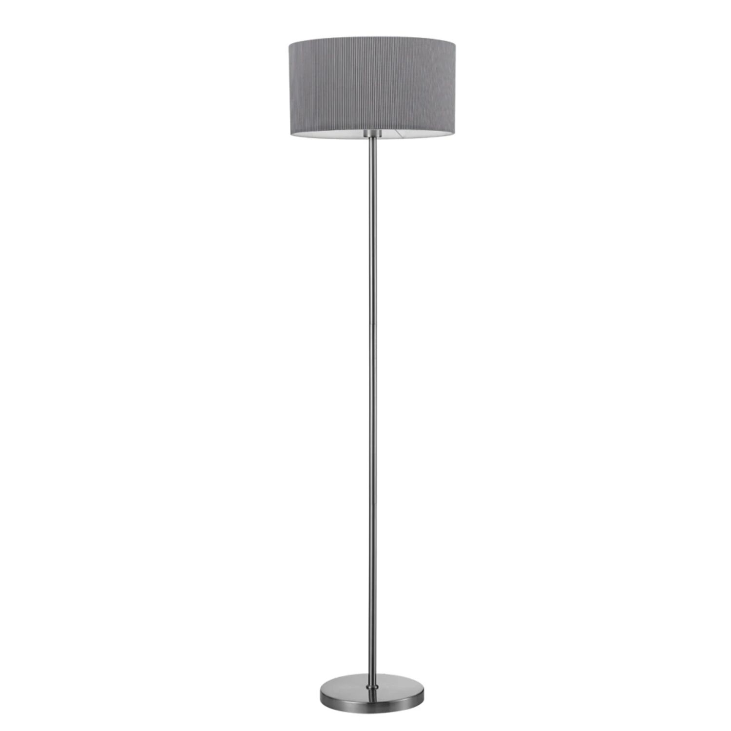 Торшер Arte Lamp Mallorca A1021PN-1SS, арматура матовое серебро, плафон ткань серая