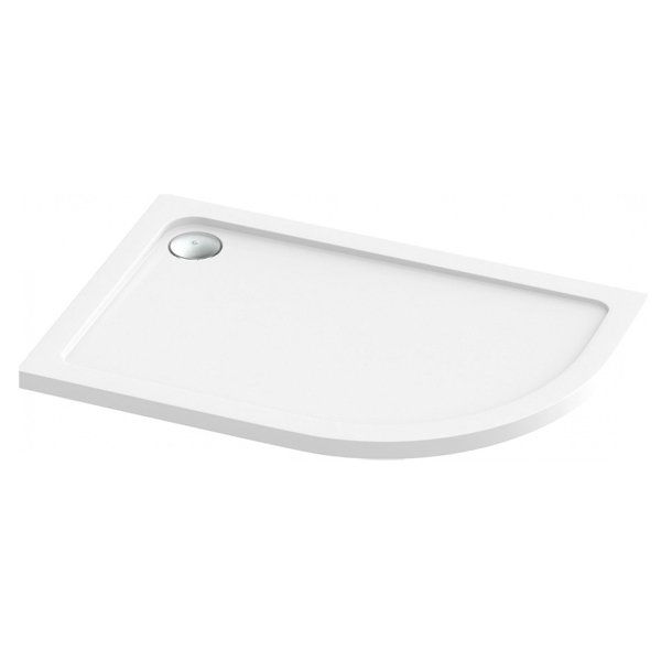Акриловый поддон для душа Good Door Раунд R 120х80, левый, без ножек и экранов, цвет белый