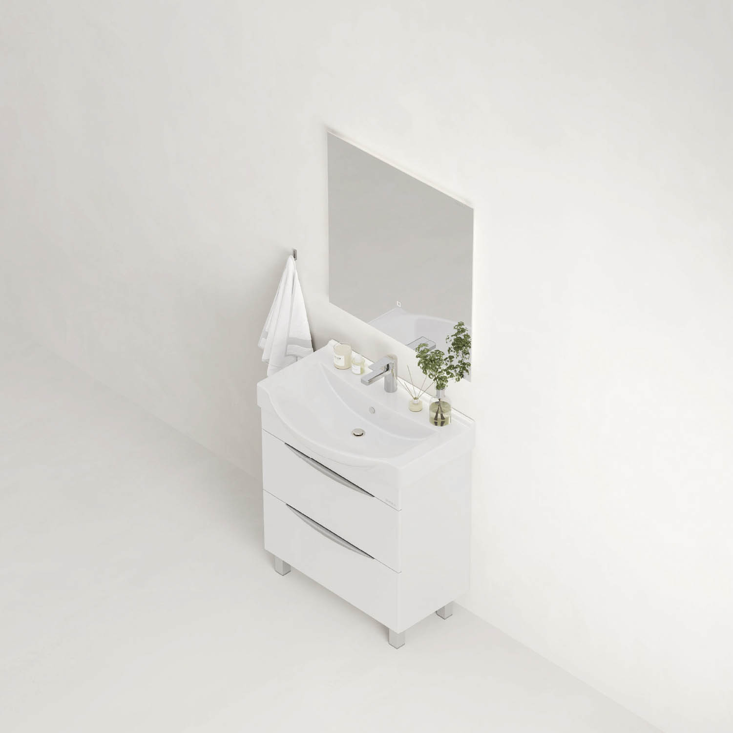 Мебель для ванной Оника Навиа 80, напольная, цвет белый - фото 1