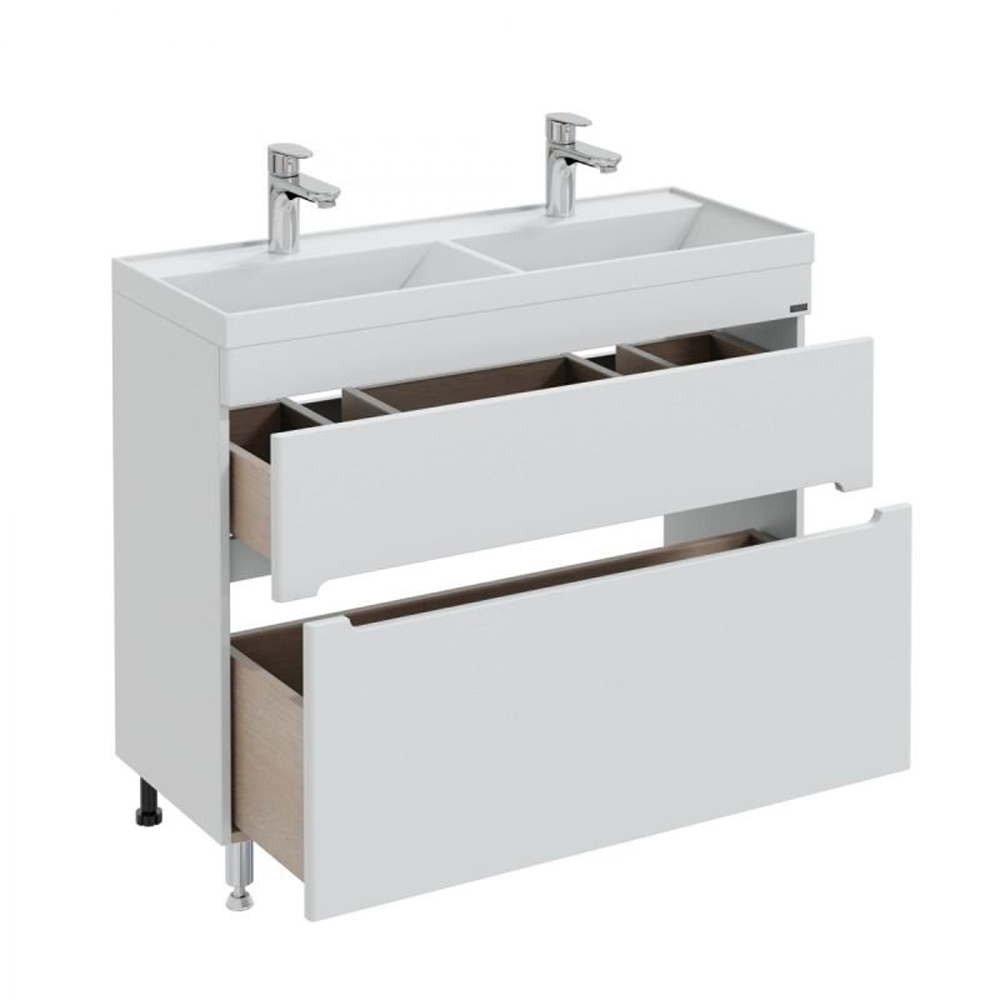 Тумба под раковину Санта Лондон 100/2 напольная, с ящиками, цвет белый - фото 1