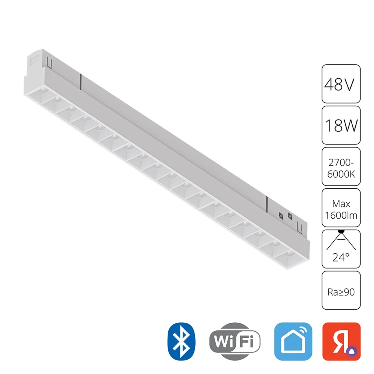 Магнитный трековый светильник Arte Lamp Linea A4695PL-1WH, арматура белая   