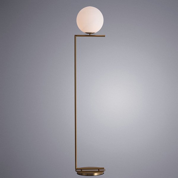 Торшер Arte Lamp Bolla-Unica A1921PN-1AB, арматура бронза, плафон стекло белое, 25х28 см