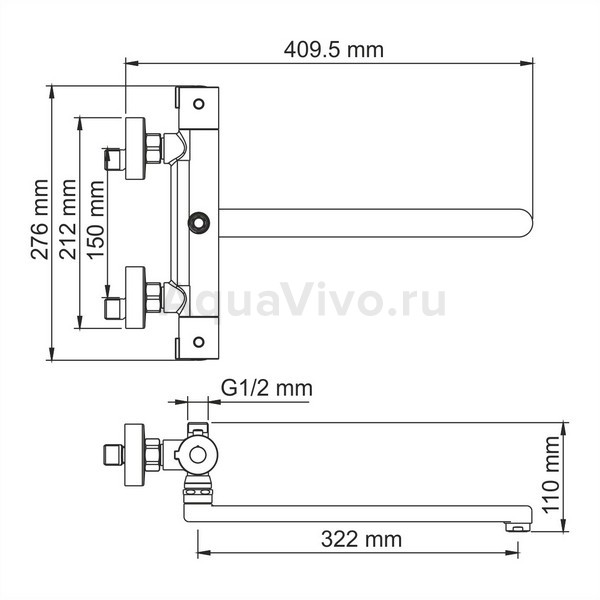 Смеситель WasserKRAFT Berkel 4822L Thermo для ванны, термостатический, цвет хром - фото 1