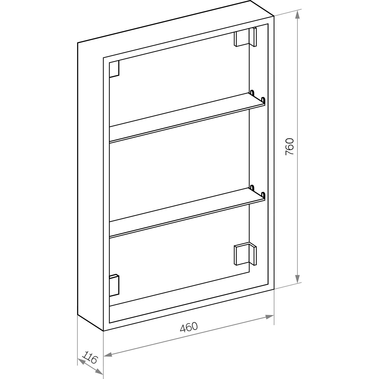 Шкаф-зеркало Mixline Сканди 50x80, с подсветкой, цвет белый - фото 1