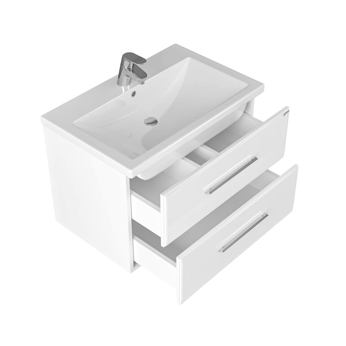 Мебель для ванной Санта Омега 70 подвесная, с ящиками, цвет белый