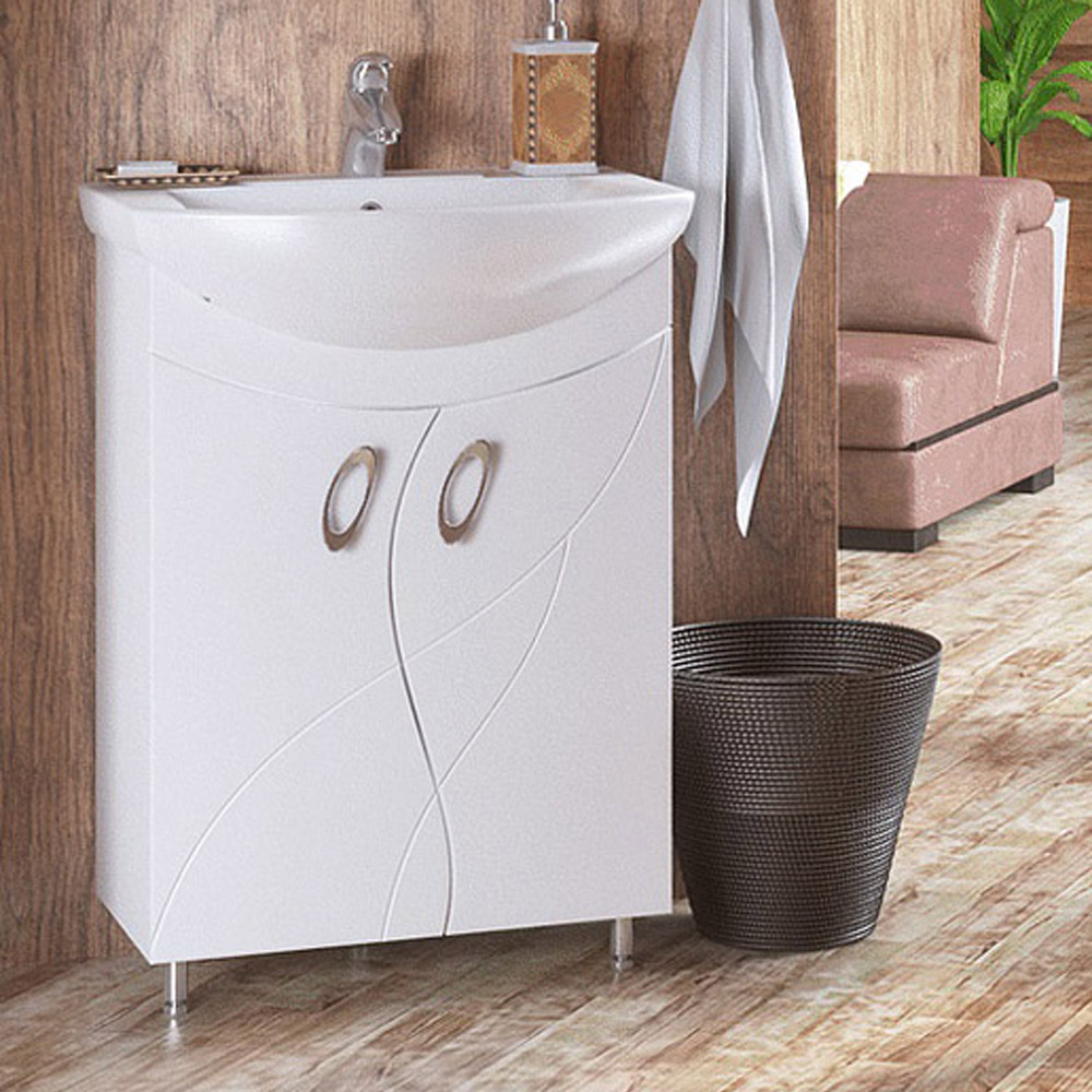 Тумба под раковину Corozo Наина 60, цвет белый