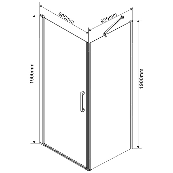 Душевой уголок Vincea Orta VSR-1O 90x90, стекло шиншилла, профиль хром - фото 1