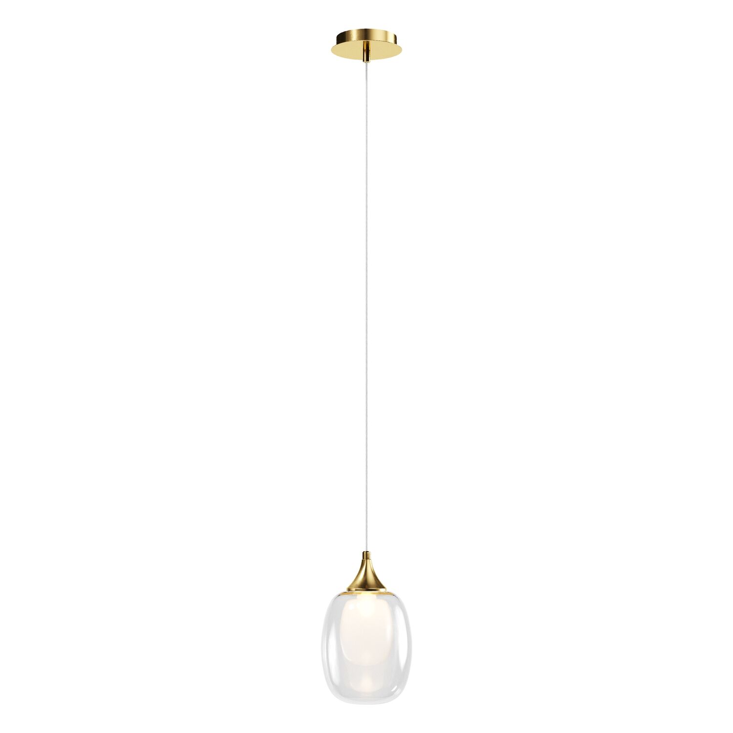 Подвесной светильник Maytoni Aura MOD016PL-01BS1, арматура латунь, плафон стекло прозрачное / белое