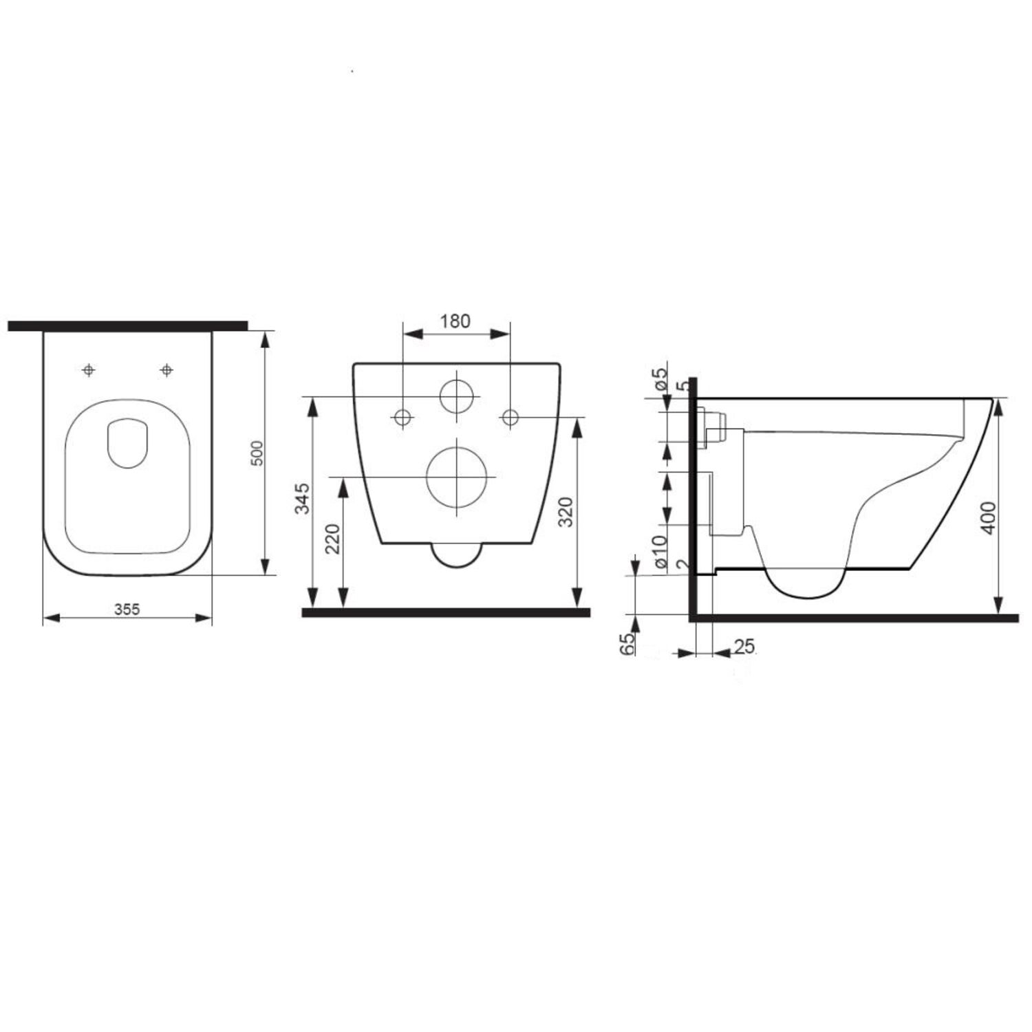 Унитаз AM.PM Spirit 2.0 Square FlashClean C701701SC подвесной, безободковый, с сиденьем микролифт, цвет белый