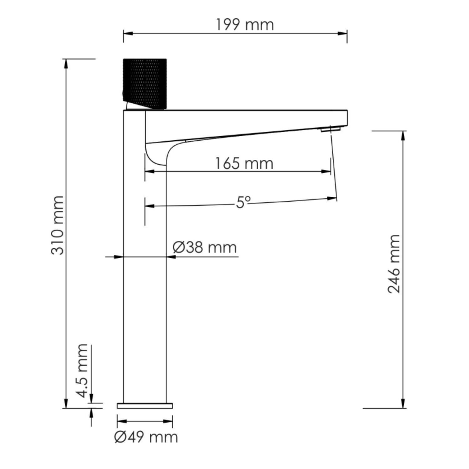 Смеситель WasserKRAFT Tauber 6403H для раковины, цвет никель - фото 1