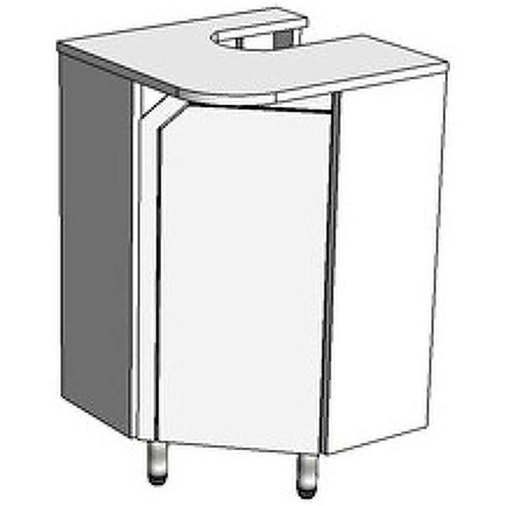 Тумба под раковину Corozo Сириус 40, угловая, цвет белый - фото 1