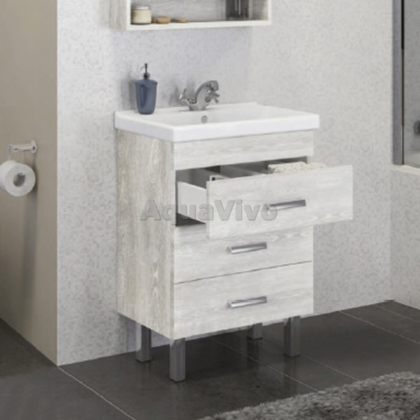 Мебель для ванной Comforty Никосия 60H, цвет дуб белый - фото 1