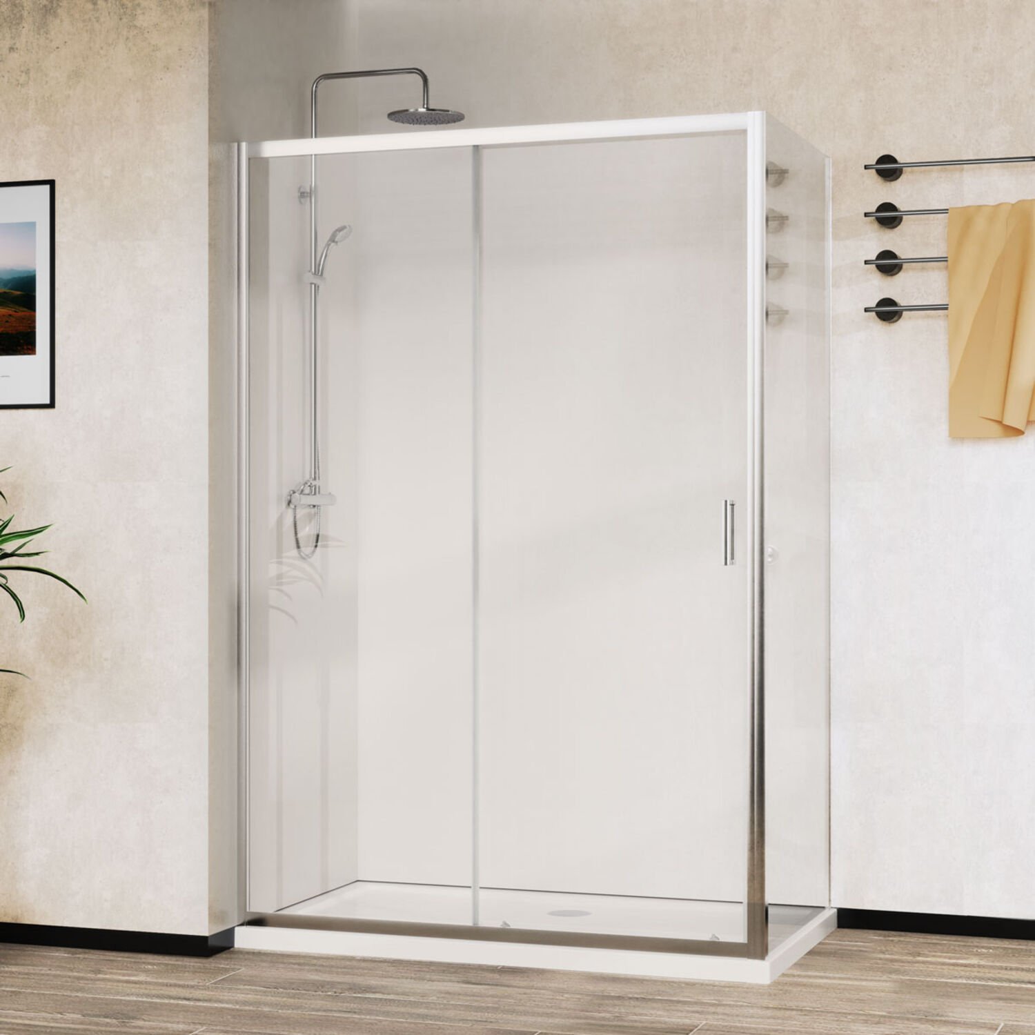 Душевой уголок Vincea City VSS-5CT 120x90, стекло прозрачное, профиль хром