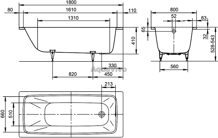 Ванна Kaldewei Cayono 751 стальная 180х80 с покрытиями Perl-Effekt (Easy-Clean) и anti-slip - фото 1