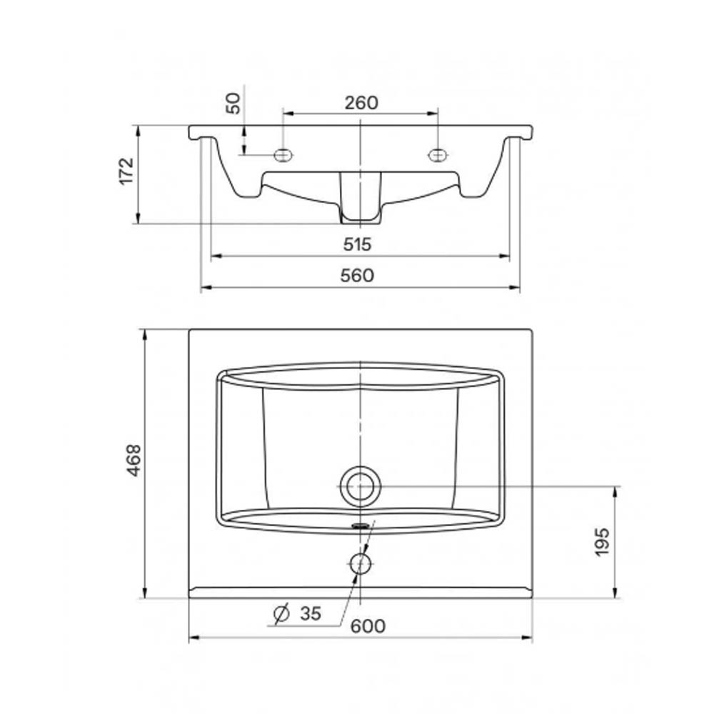 Мебель для ванной Оника Марви 60, цвет белый / мокко