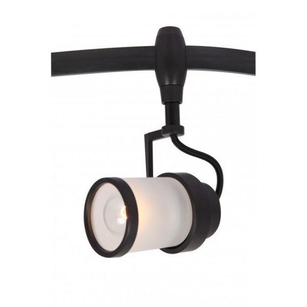 Трековый светильник Arte Lamp Rails Heads A3056PL-1BK, арматура цвет черный, плафон/абажур стекло/металл, цвет белый/черный