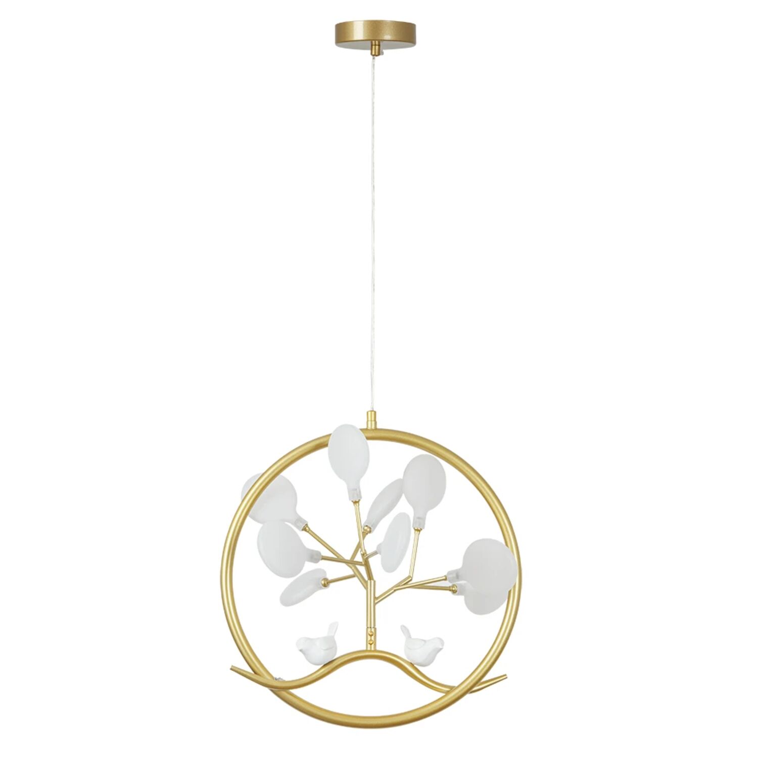 Подвесная люстра Arte Lamp Candy A7274SP-9GO, арматура золото, плафон пластик белый