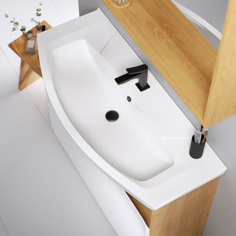Мебель для ванной Aqwella Basic 105, цвет дуб золотой / белый - фото 1