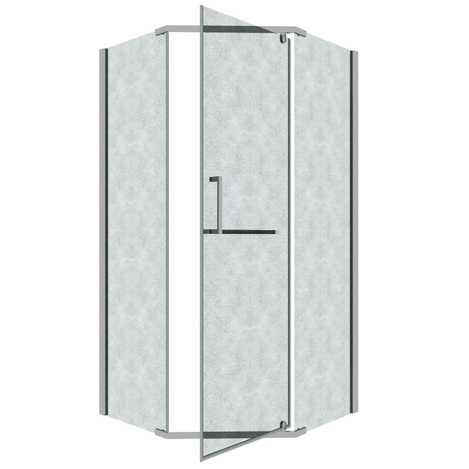 Душевой уголок Grossman Pragma 302.K33.03.1010.10.02 100х100, стекло шиншилла, профиль хром