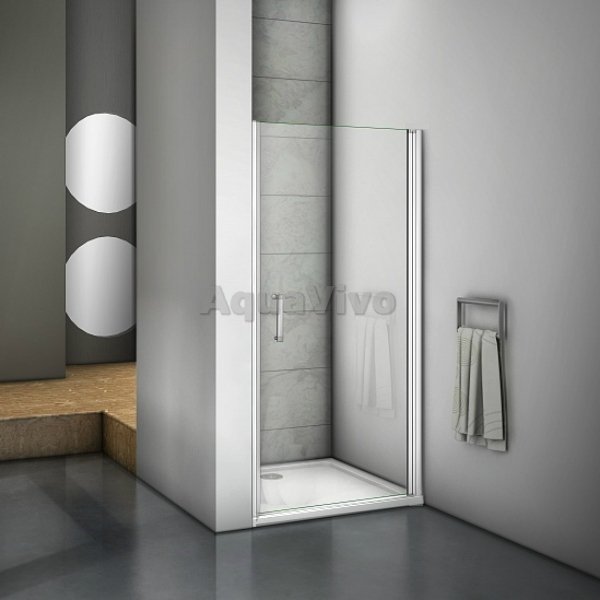 Душевая дверь Good Door Mokka DR-80-C-WE 80, стекло прозрачное, профиль белый, без магнитного профиля