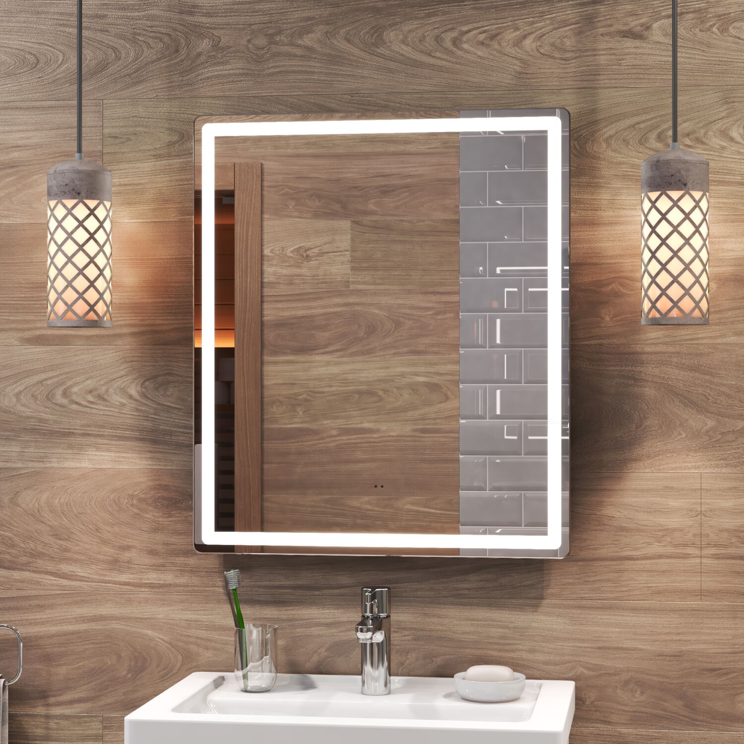 Зеркало Vigo Geometry Classic 60x70, с подсветкой