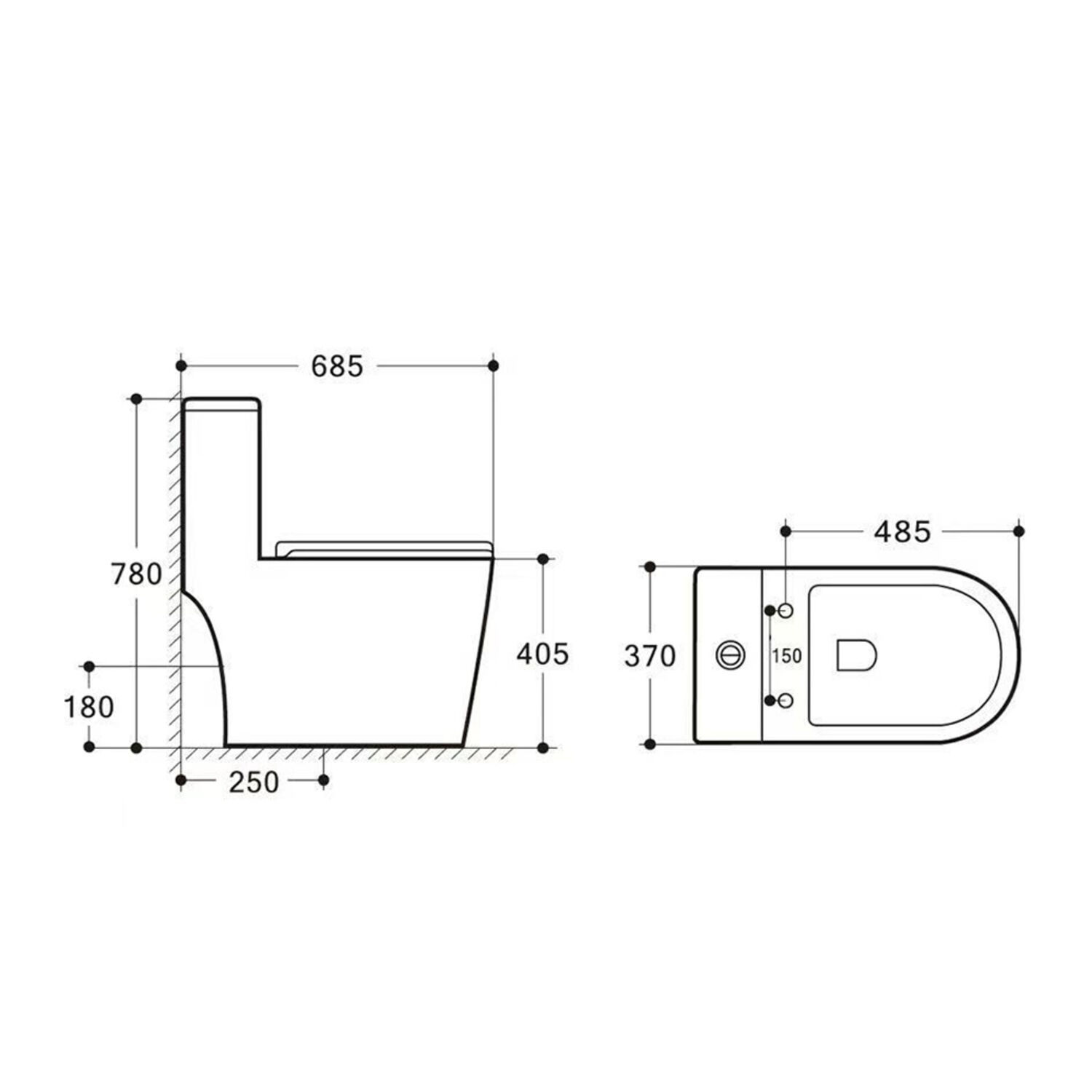 Унитаз-моноблок Акватек Полари AQ2817T-00 напольный, безободковый, смыв Торнадо, с сиденьем микролифт, цвет белый - фото 1