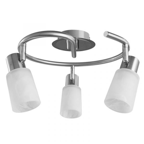 Спот Arte Lamp Cavalletta A4510PL-3SS, арматура серебро, плафоны стекло белое, 30х30 см