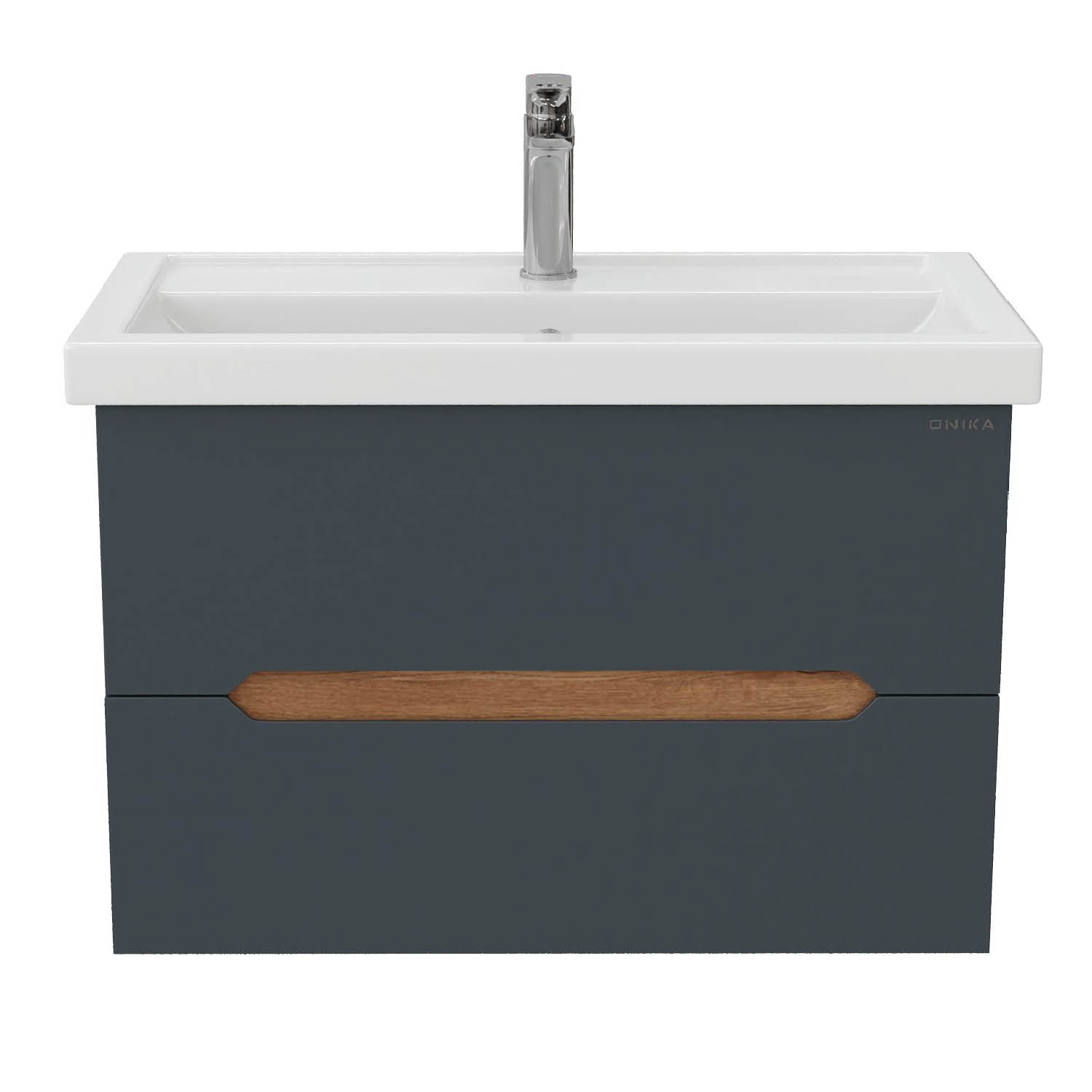 Тумба под раковину Оника Айленд 70, подвесная, цвет графит / дуб крафт золотой - фото 1