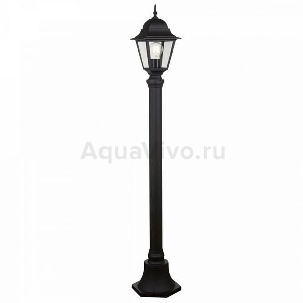 Наземный фонарь Maytoni Abbey Road O003FL-01B, арматура цвет черный, плафон/абажур стекло, цвет прозрачный