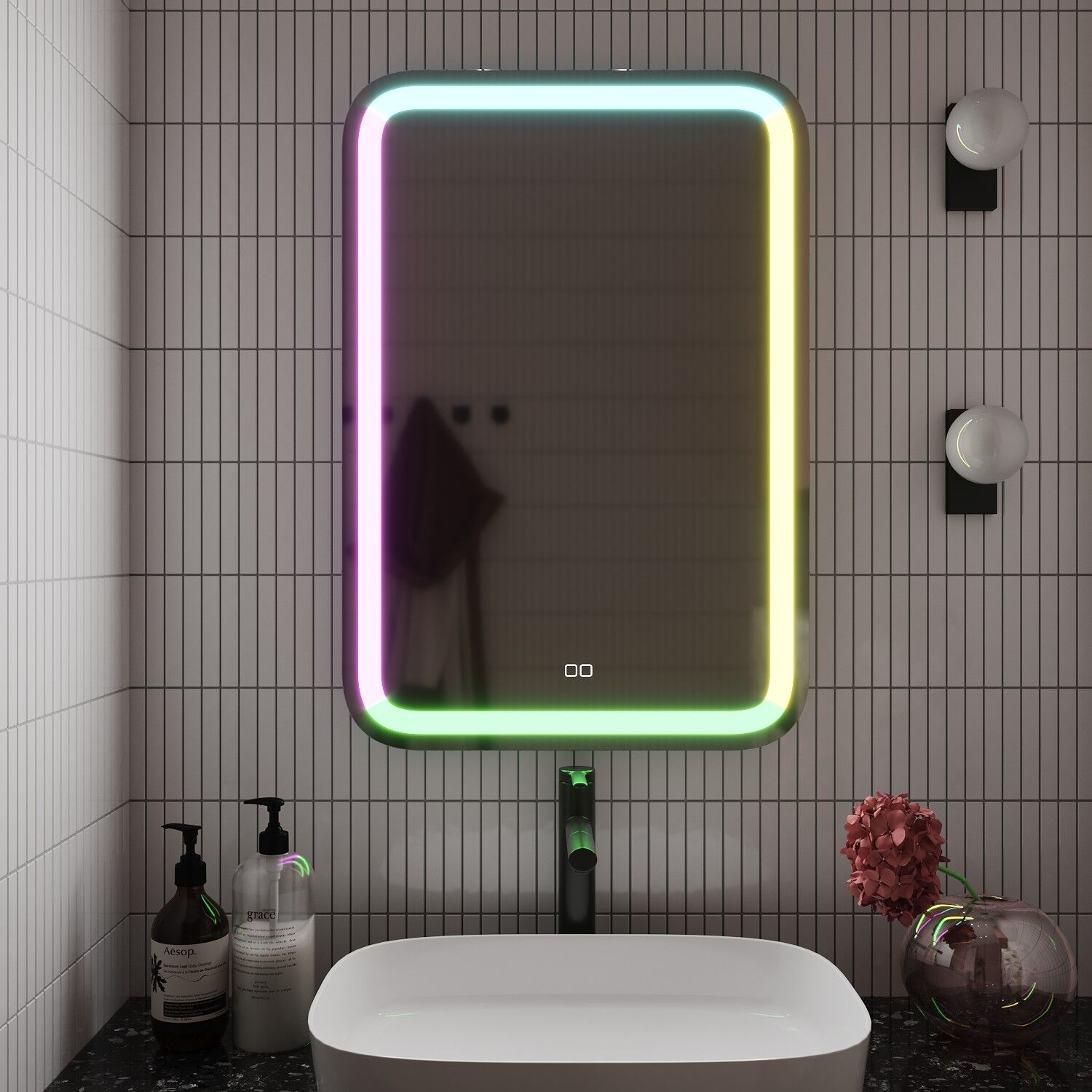 Зеркало Mixline Мальта RGB 55x80, с подсветкой мультицвет - фото 1