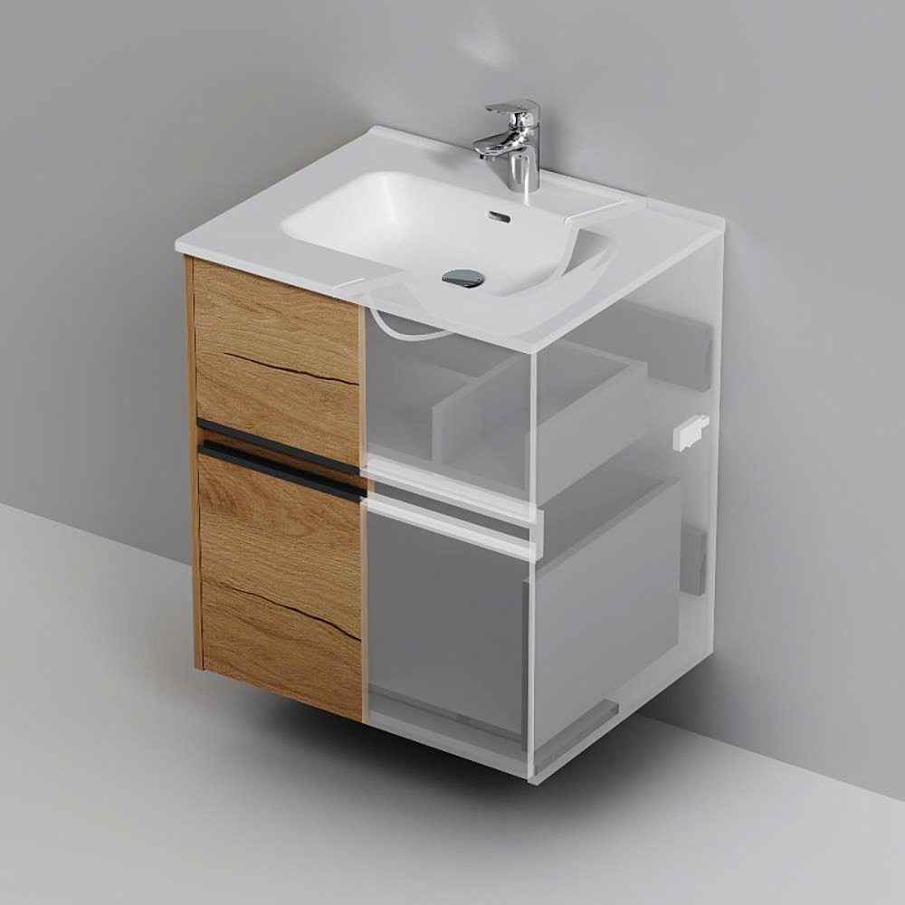 Мебель для ванной AM.PM Sense 60 подвесная/напольная, цвет светлое дерево - фото 1