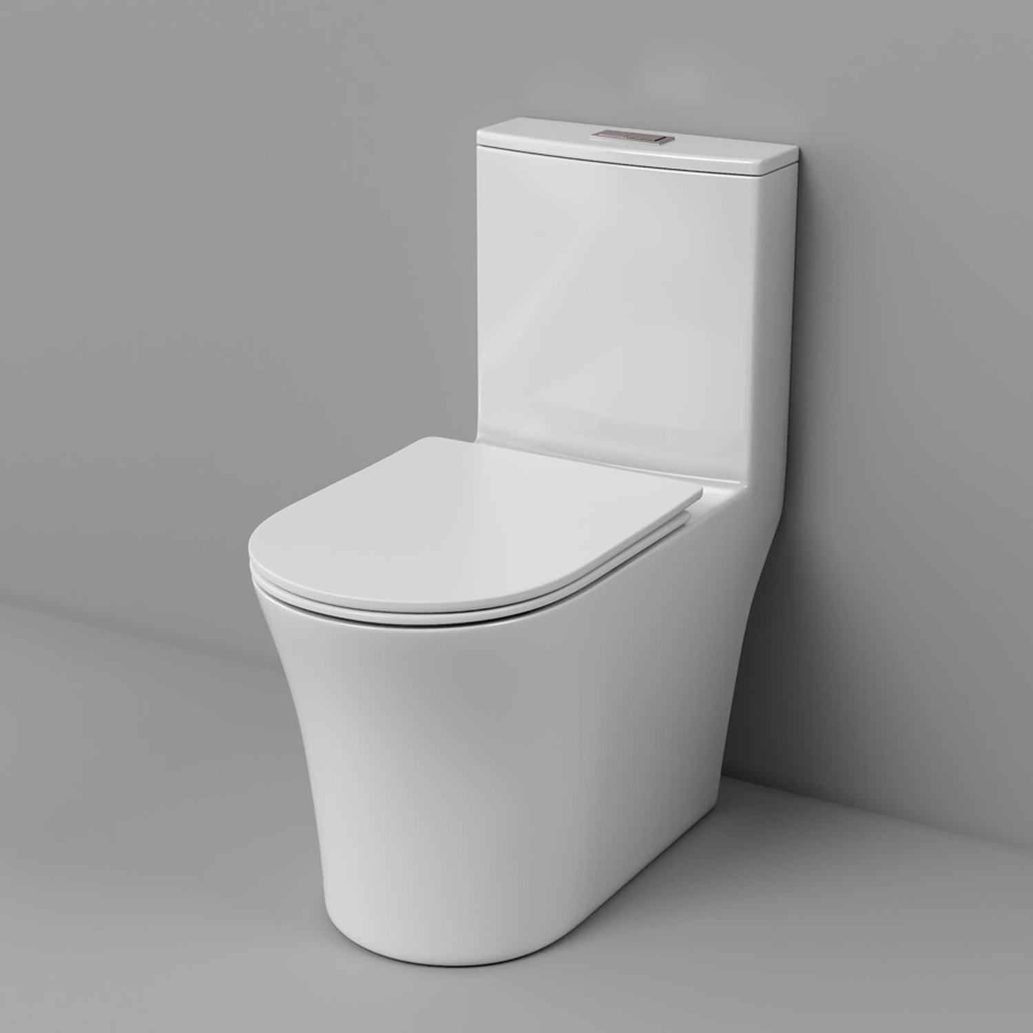 Унитаз Grossman Thin Rim GR-5607 SQ напольный, с сиденьем микролифт, цвет белый глянцевый - фото 1