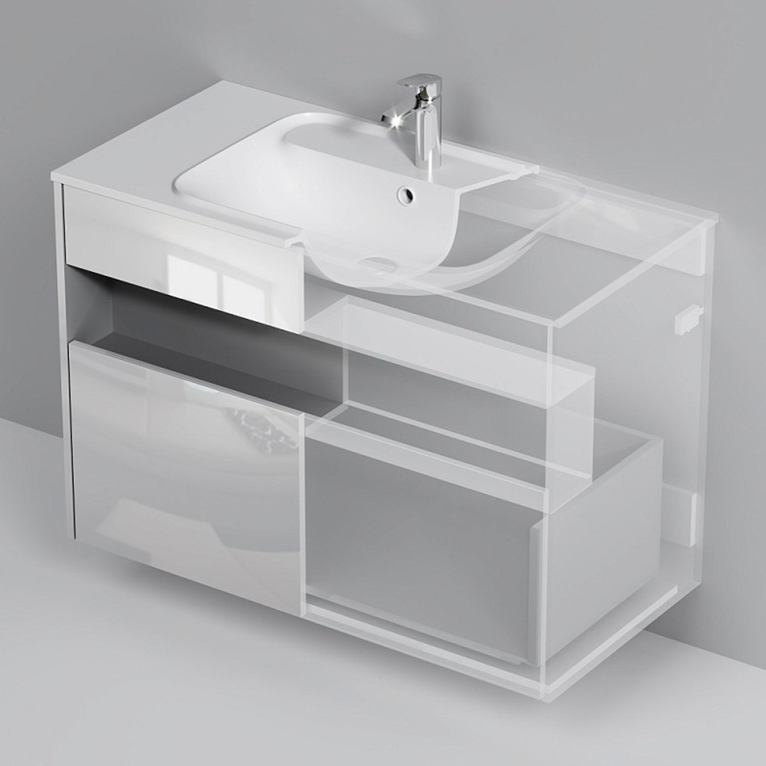 Тумба под раковину AM.PM Func 100, цвет белый глянец - фото 1