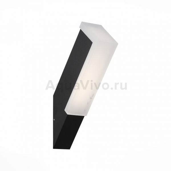 Уличный настенный светильник ST Luce Posto SL096.411.02, арматура металл, цвет черный, плафон акрил, цвет белый