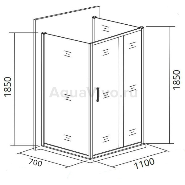 Душевой уголок Good Door Infinity WTW+SP-C-CH 110x70, стекло прозрачное, профиль хром - фото 1