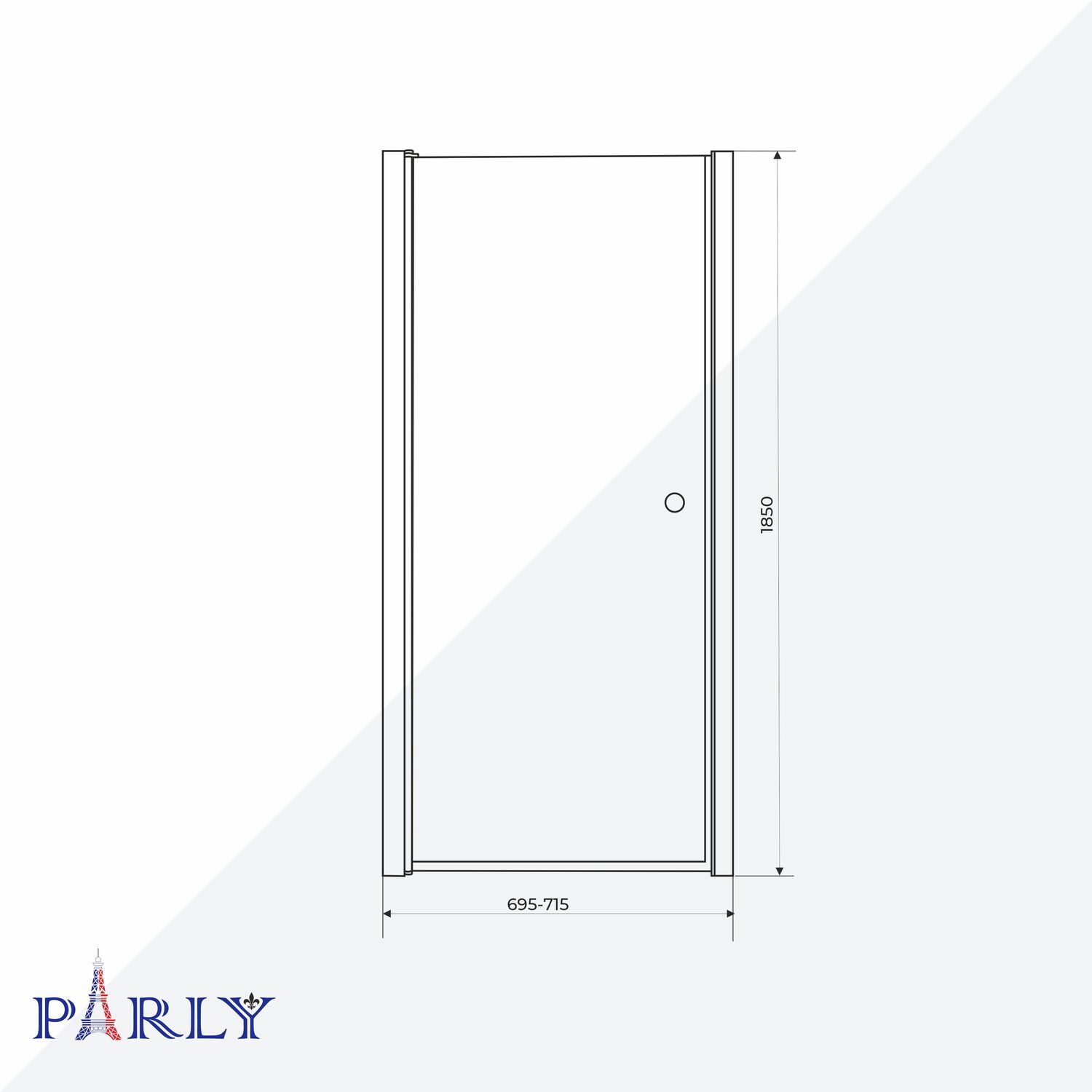 Душевая дверь Parly DE70F 70x185, стекло матовое, профиль белый - фото 1