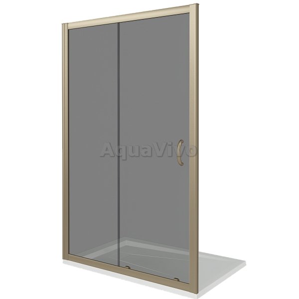 Душевая дверь Good Door Jazze WTW-130-B-BR 130, стекло тонированное, профиль бронза - фото 1