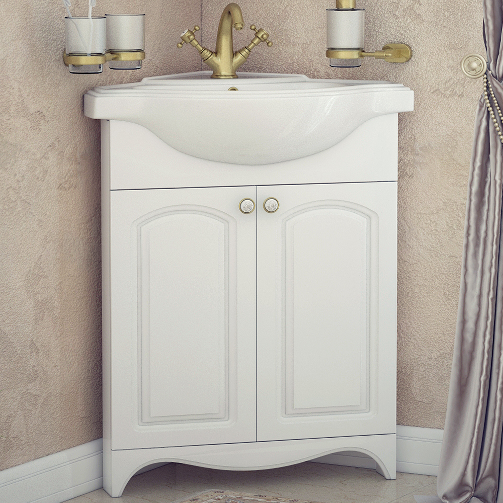 Тумба под раковину Corozo Классика 65, угловая, цвет белый